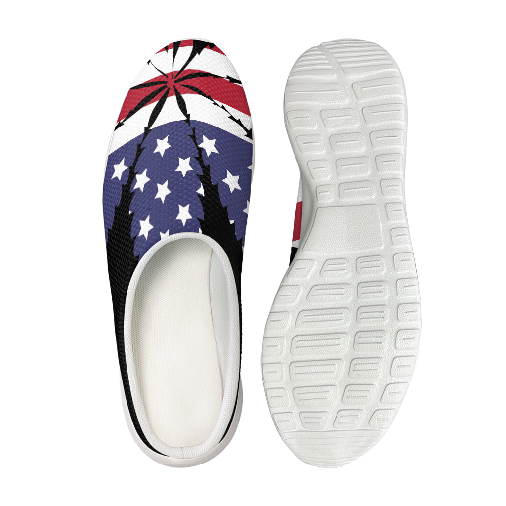 American Cannabis Leaf Flag Print Mesh Casual Shoes