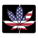 American Cannabis Leaf Flag Print Mouse Pad