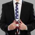American Cannabis Leaf Flag Print Necktie