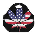 American Cannabis Leaf Flag Print Neoprene Lunch Bag