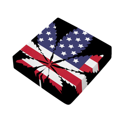 American Cannabis Leaf Flag Print Outdoor Seat Cushion Cover