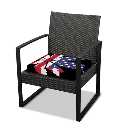 American Cannabis Leaf Flag Print Outdoor Seat Cushion Cover