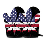 American Cannabis Leaf Flag Print Oven Mitts
