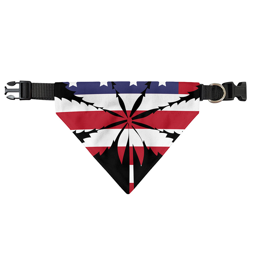 American Cannabis Leaf Flag Print Over The Collar Dog Bandana