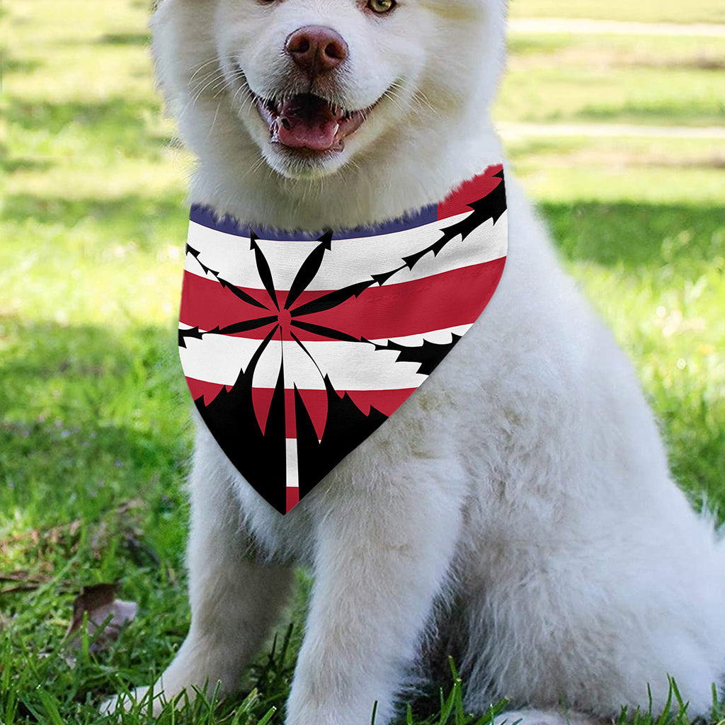 American Cannabis Leaf Flag Print Over The Collar Dog Bandana
