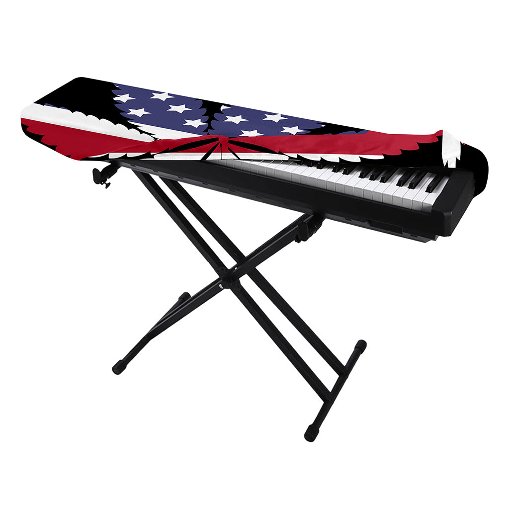 American Cannabis Leaf Flag Print Piano Keyboard Cover