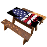 American Cannabis Leaf Flag Print Picnic Table Cover