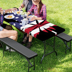 American Cannabis Leaf Flag Print Picnic Table Cover