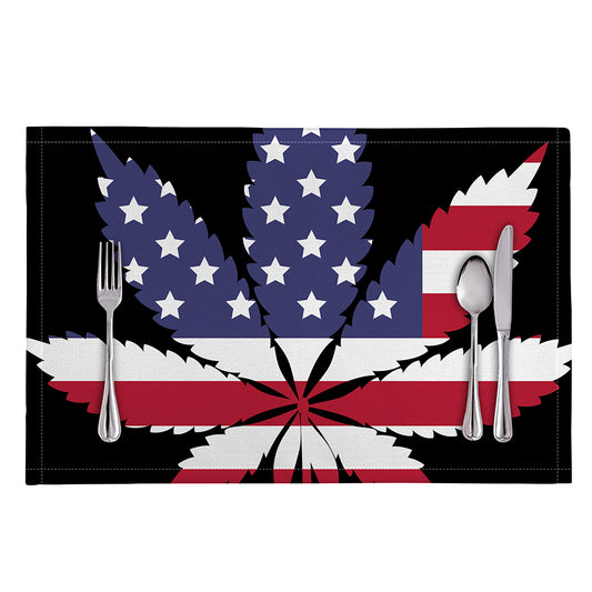 American Cannabis Leaf Flag Print Placemat