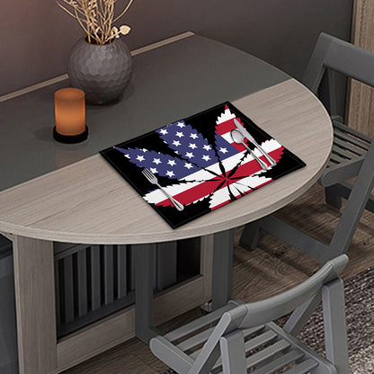 American Cannabis Leaf Flag Print Placemat
