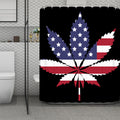 American Cannabis Leaf Flag Print Polyester Shower Curtain