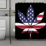 American Cannabis Leaf Flag Print Polyester Shower Curtain