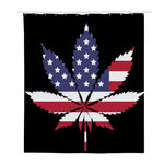 American Cannabis Leaf Flag Print Polyester Shower Curtain
