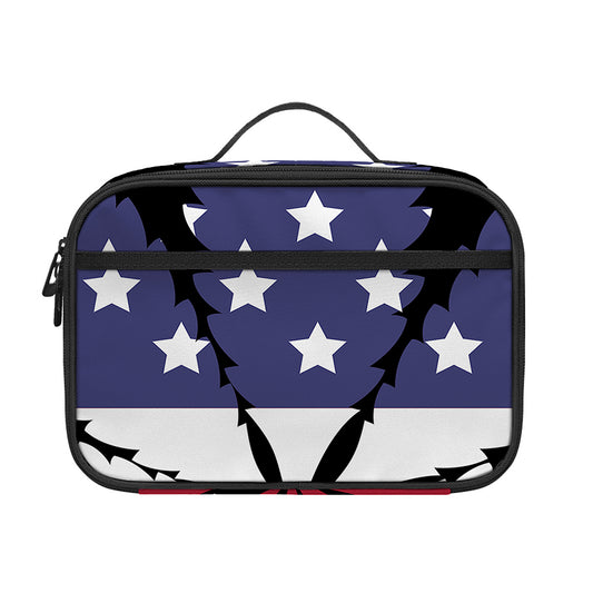American Cannabis Leaf Flag Print Portable Lunch Bag