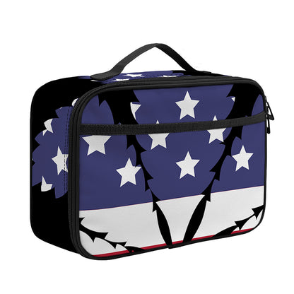 American Cannabis Leaf Flag Print Portable Lunch Bag