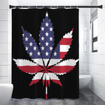 American Cannabis Leaf Flag Print Premium Shower Curtain