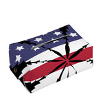 American Cannabis Leaf Flag Print Rectangle Tissue Box Cover
