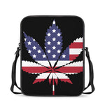 American Cannabis Leaf Flag Print Rectangular Crossbody Bag