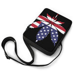 American Cannabis Leaf Flag Print Rectangular Crossbody Bag