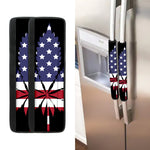 American Cannabis Leaf Flag Print Refrigerator Handle Covers