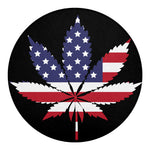 American Cannabis Leaf Flag Print Round Blanket