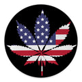 American Cannabis Leaf Flag Print Round Floor Mat
