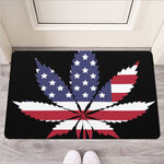 American Cannabis Leaf Flag Print Rubber Doormat