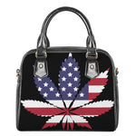 American Cannabis Leaf Flag Print Shoulder Handbag