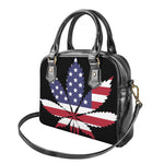 American Cannabis Leaf Flag Print Shoulder Handbag