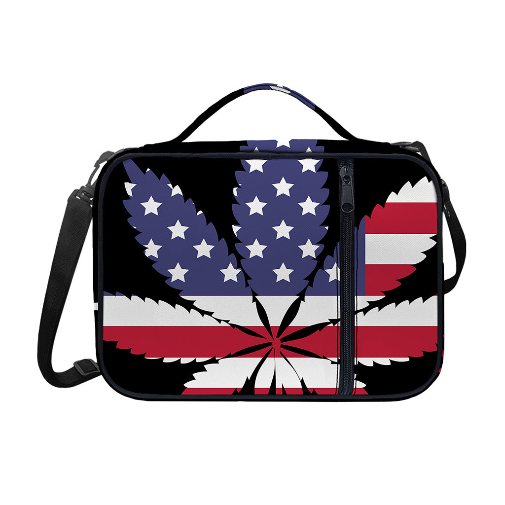 American Cannabis Leaf Flag Print Shoulder Strap Bible Bag
