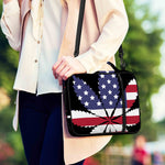 American Cannabis Leaf Flag Print Shoulder Strap Bible Bag