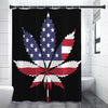 American Cannabis Leaf Flag Print Shower Curtain