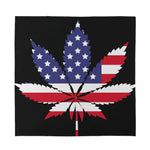 American Cannabis Leaf Flag Print Silk Bandana