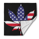 American Cannabis Leaf Flag Print Silk Bandana