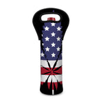 American Cannabis Leaf Flag Print Single Neoprene Wine Tote