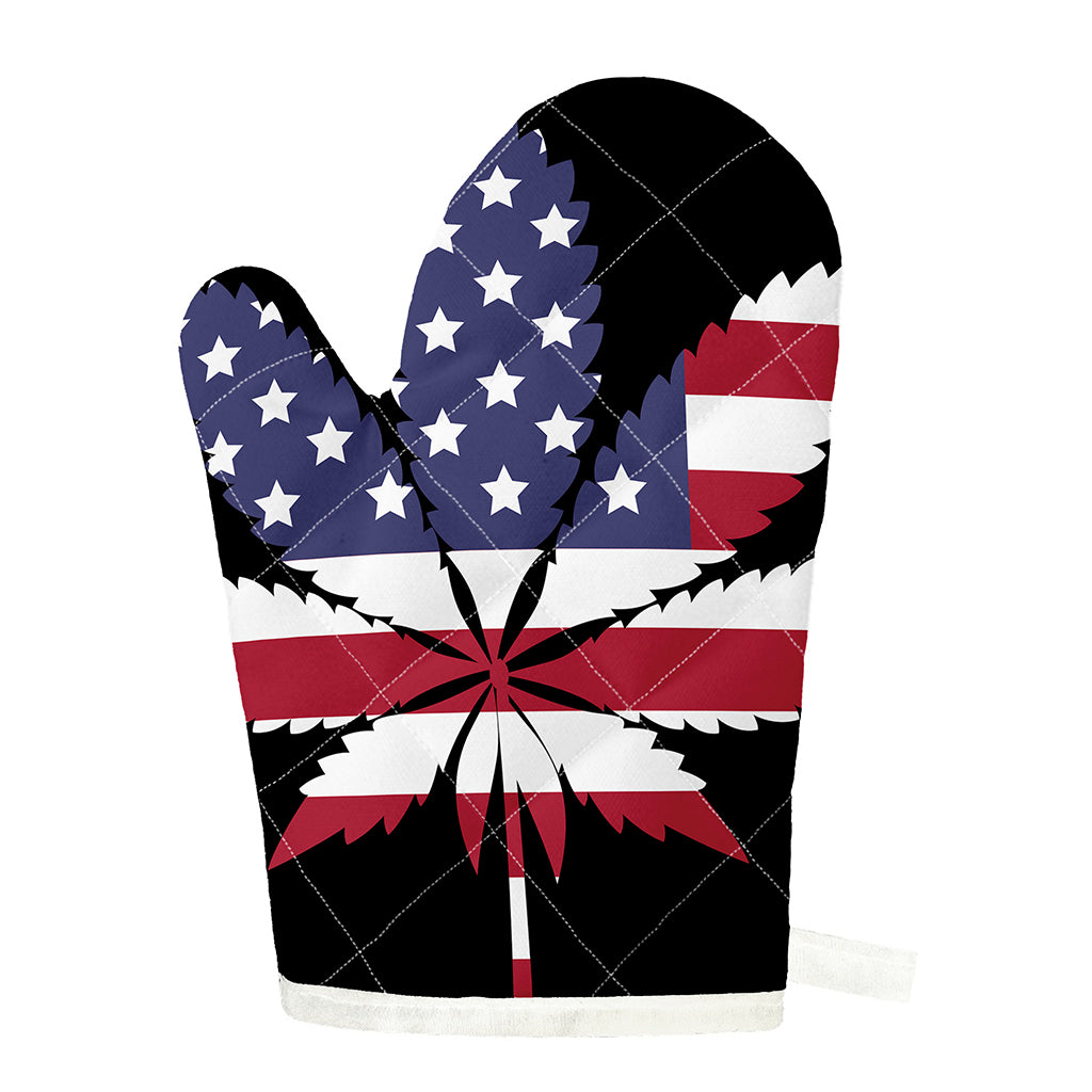 American Cannabis Leaf Flag Print Single Oven Mitt