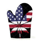 American Cannabis Leaf Flag Print Single Oven Mitt
