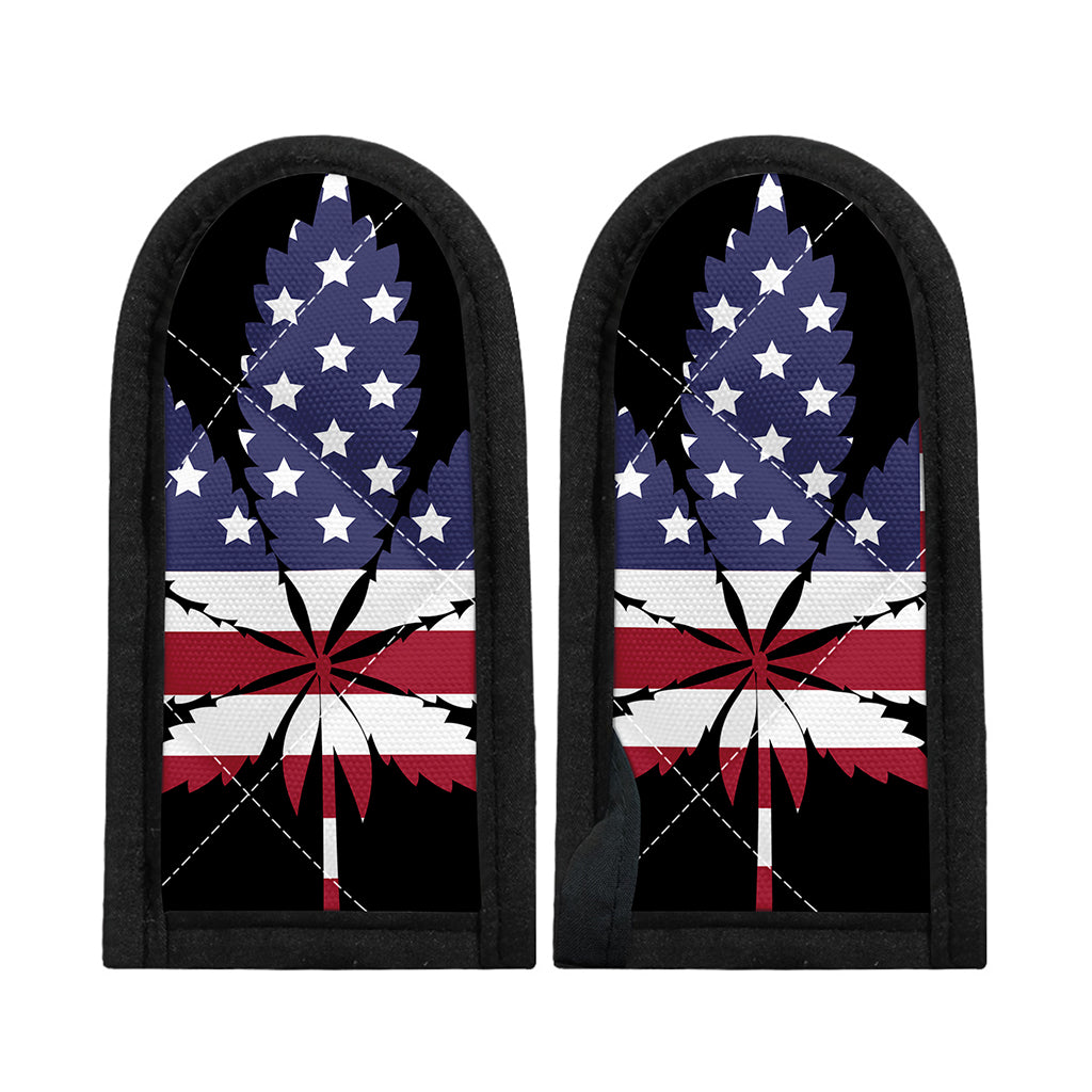 American Cannabis Leaf Flag Print Skillet Handle Cover