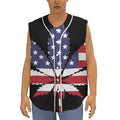 American Cannabis Leaf Flag Print Sleeveless Baseball Jersey