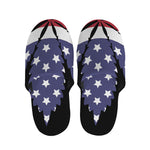 American Cannabis Leaf Flag Print Slippers