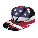 American Cannabis Leaf Flag Print Snapback Cap