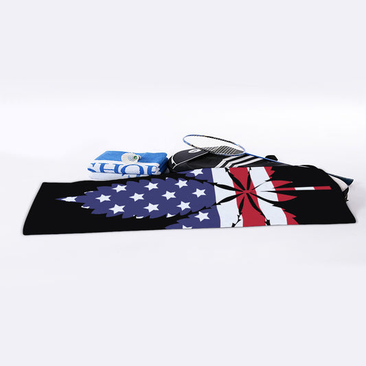American Cannabis Leaf Flag Print Sports Towel