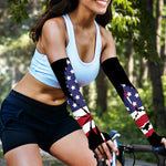 American Cannabis Leaf Flag Print Sun Protection Arm Sleeves