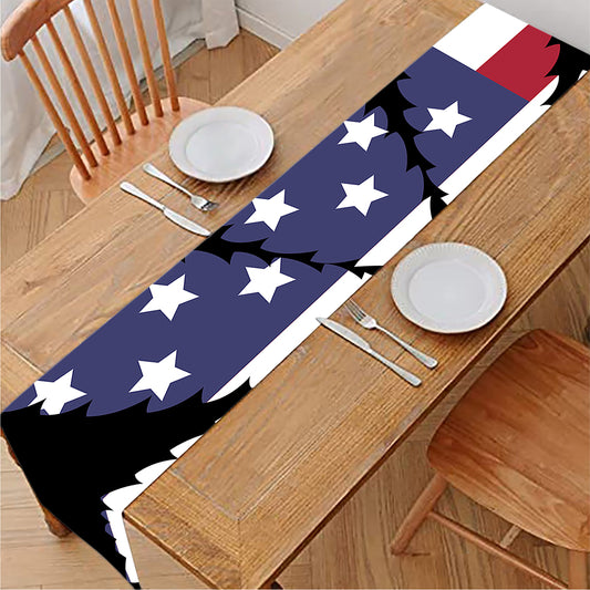 American Cannabis Leaf Flag Print Table Runner