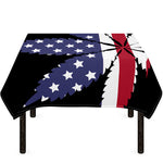 American Cannabis Leaf Flag Print Tablecloth