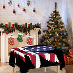 American Cannabis Leaf Flag Print Tablecloth