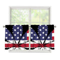 American Cannabis Leaf Flag Print Tier Curtains