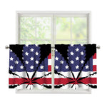 American Cannabis Leaf Flag Print Tier Curtains