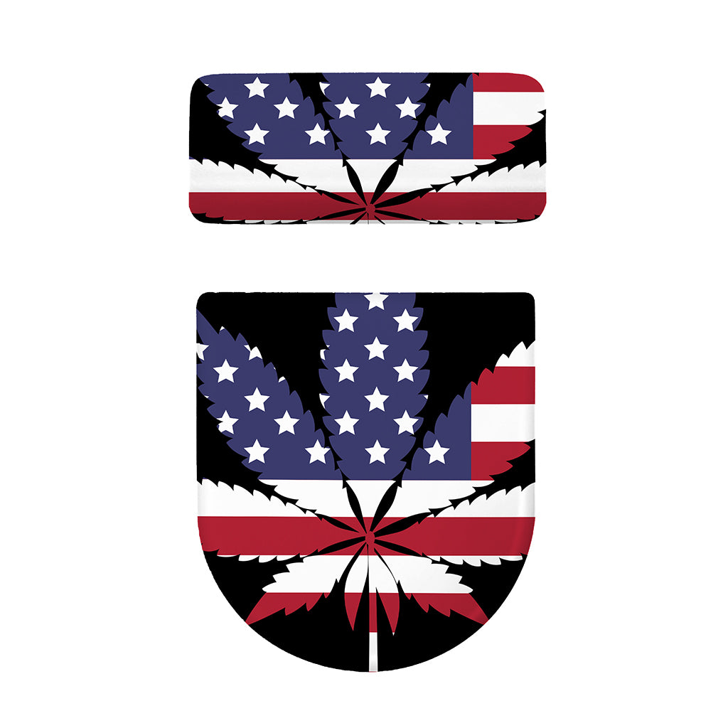 American Cannabis Leaf Flag Print Toilet Lid And Tank Cover Set