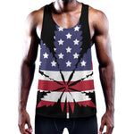 American Cannabis Leaf Flag Print Training Tank Top